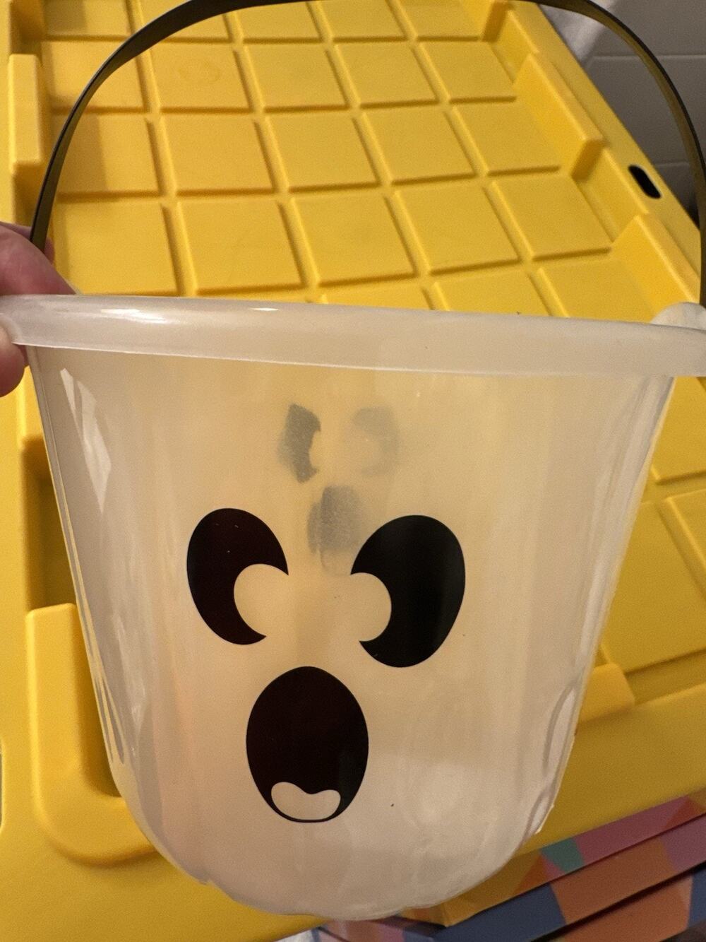 Glow-in-the-Dark 7.5” Clear Halloween Ghost Trick Or Treat Bucket Pail